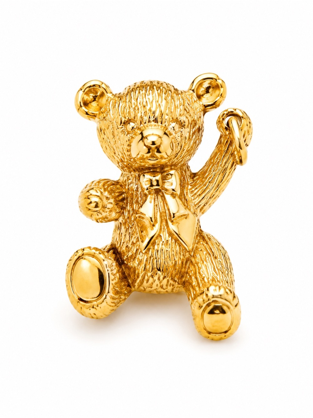Vintage Franklin Mint Gold Tone Teddy Bear Pendant